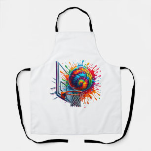 Colourful Basketball Tie Dye Colour Basketball Hoo Apron