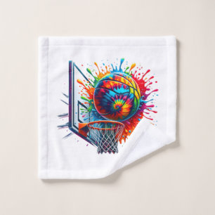 Colourful Basketball Tie Dye Colour Basketball Hoo Wash Cloth
