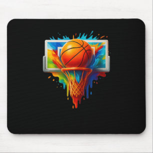 Colourful Basketball Tie Dye Colour Splaank Top  Mouse Pad