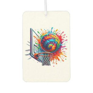 Colourful Basketball Tie Dye Colour Splash Basketb Car Air Freshener