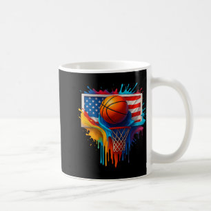 Colourful Basketball Tie Dye Colour Splash Flag Us Coffee Mug