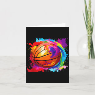 Colourful Basketball Tie Dye Colour Splash Hoop Ne Card