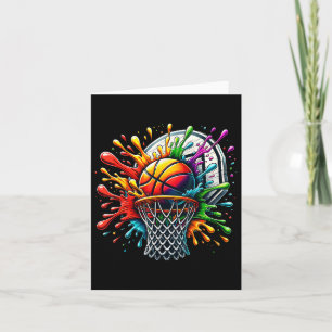 Colourful Basketball Tie Dye Colour Splash Hoop Ne Card