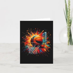 Colourful Basketball Tie Dye Colour Splash Hoop Ne Card