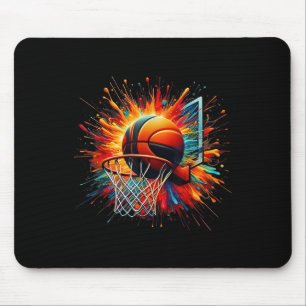 Colourful Basketball Tie Dye Colour Splash Hoop Ne Mouse Pad