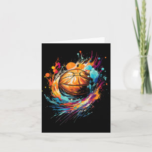 Colourful Basketball Tie Dye Splash Basketball For Card