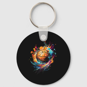 Colourful Basketball Tie Dye Splash Basketball For Key Ring