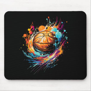 Colourful Basketball Tie Dye Splash Basketball For Mouse Pad