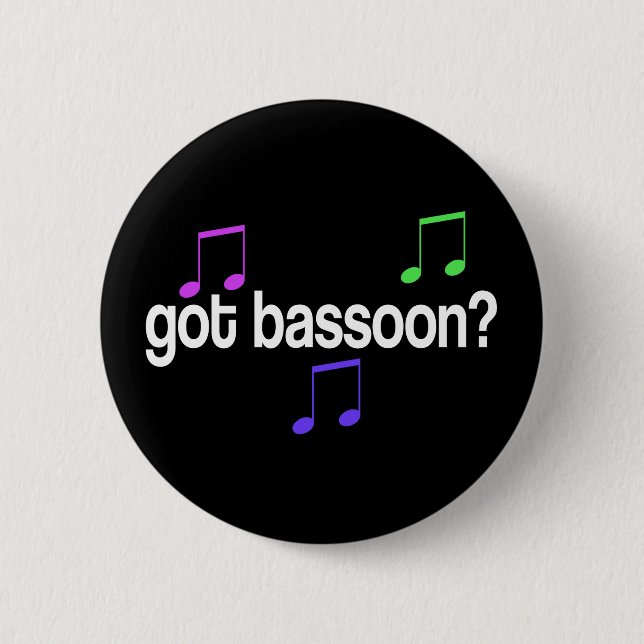 Colourful Bassoon 6 Cm Round Badge (Front)