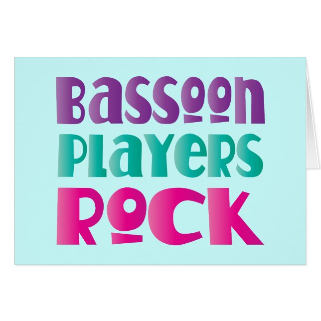 Colourful Bassoon Players Rock Music Gift (Front Horizontal)