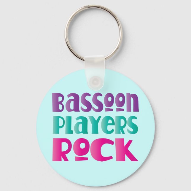 Colourful Bassoon Players Rock Music Gift Key Ring (Front)