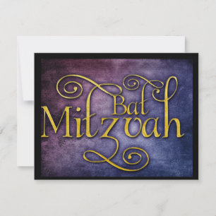 Colourful Bat Mitzvah design Invitation