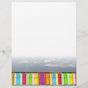Colourful bathing huts Letterhead