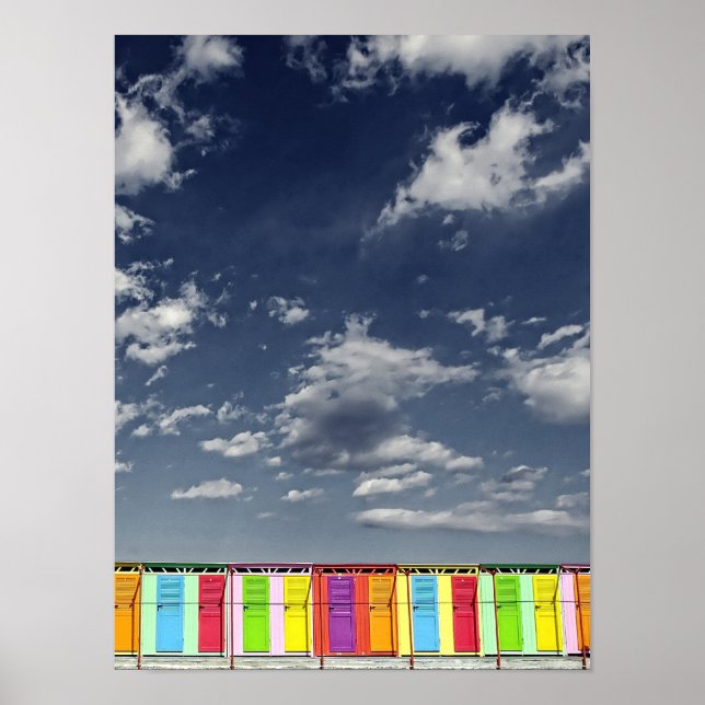 Colourful bathing huts Poster (Front)