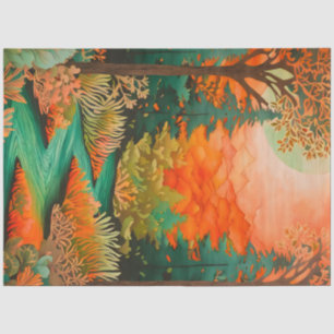 Colourful Batik Forest Art Tissue Paper
