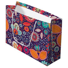 Colourful Batik Illustration Nature Floral Pattern