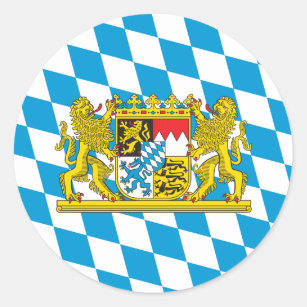 Colourful Bavarian Flag Classic Round Sticker