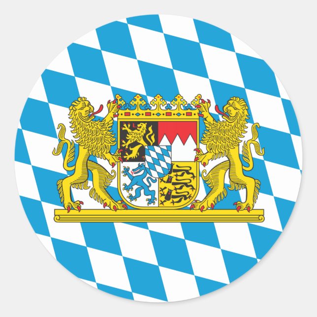 Colourful Bavarian Flag Classic Round Sticker (Front)
