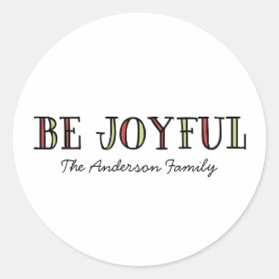 Colourful Be Joyful Holiday Stickers