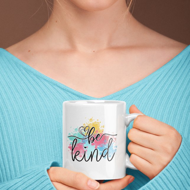 Colourful Be Kind Paint Splash Coffee Mug (The perfect way to start the day! Have your morning coffee in a cute inspirational mug.)
