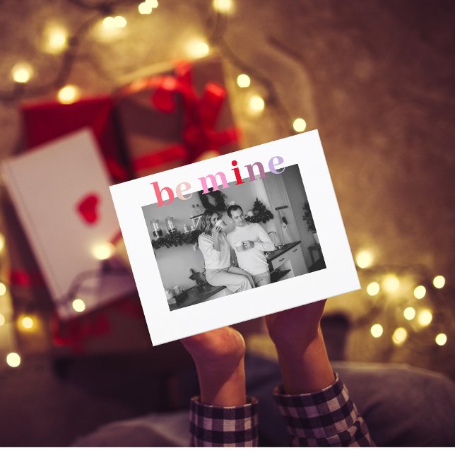 Colourful Be Mine | Couple Photo | Valentines Postcard (Creator Uploaded)