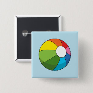 Colourful Beach Ball 15 Cm Square Badge