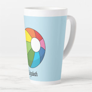 Colourful Beach Ball Add your Name Latte Mug