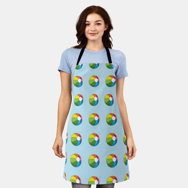 Colourful Beach Ball Apron (Worn)