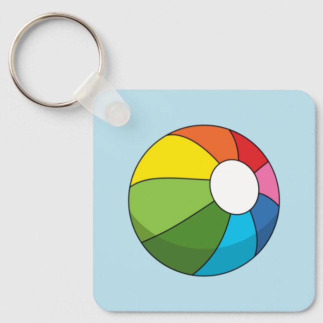 Colourful Beach Ball Key Ring (Front)