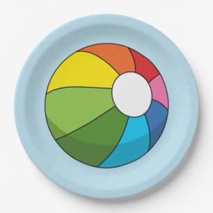 Colourful Beach Ball Paper Plate