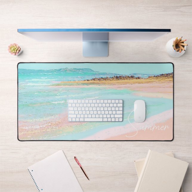 Colourful Beach Coastal Summer Desk Mat (Office 1)