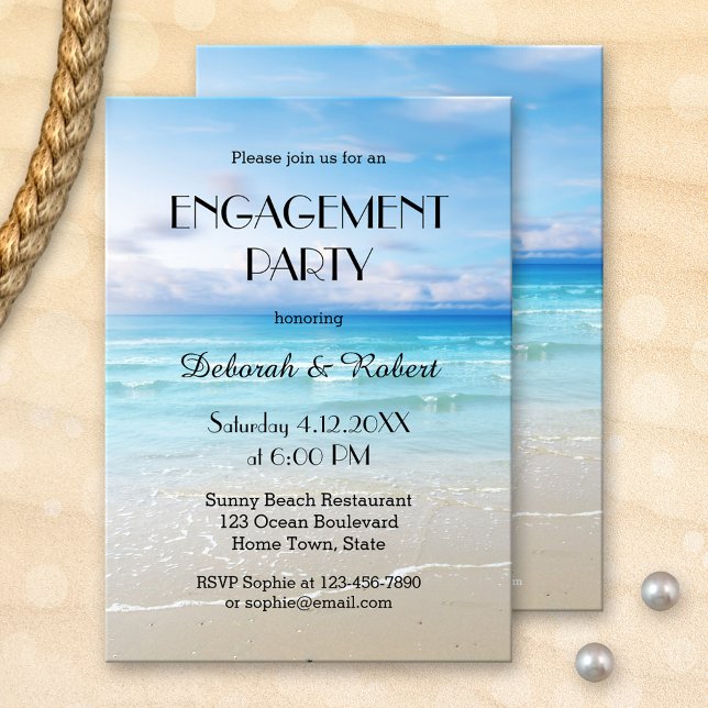 Colourful Beach Engagement Party Invitation (Creator Uploaded)