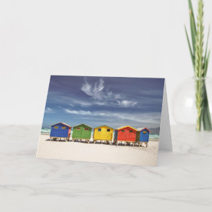 Colourful Beach Houses   Muizenberg, South Africa Card
