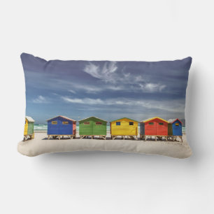 Colourful Beach Houses   Muizenberg, South Africa Lumbar Cushion