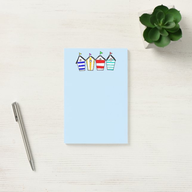 Colourful Beach Hut Illustration Post-it Notes (Office)
