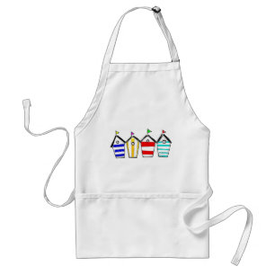 Colourful Beach Hut Illustration Standard Apron