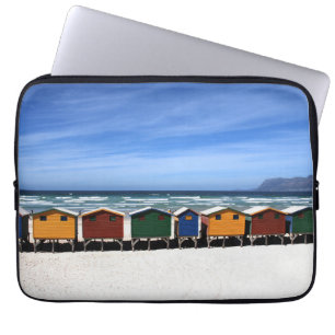 Colourful Beach Huts by the Sea Laptop Sleeve
