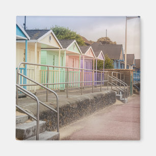 Colourful beach huts magnet