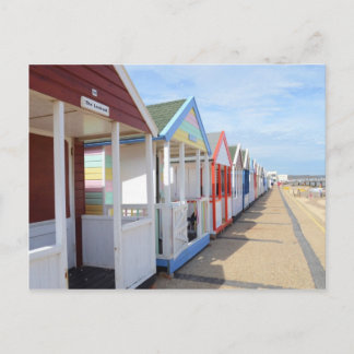 Colourful Beach Huts Postcard