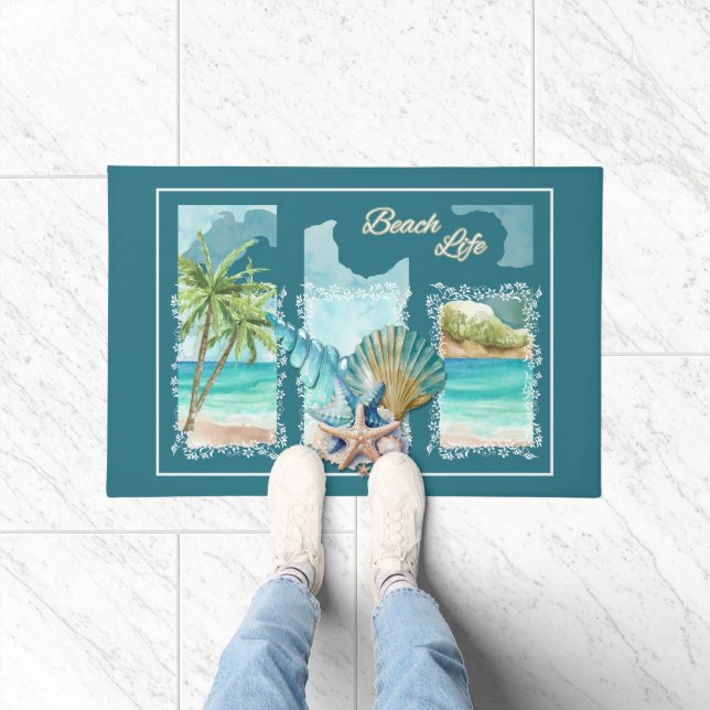 Colourful Beach Life Doormat (Indoor)