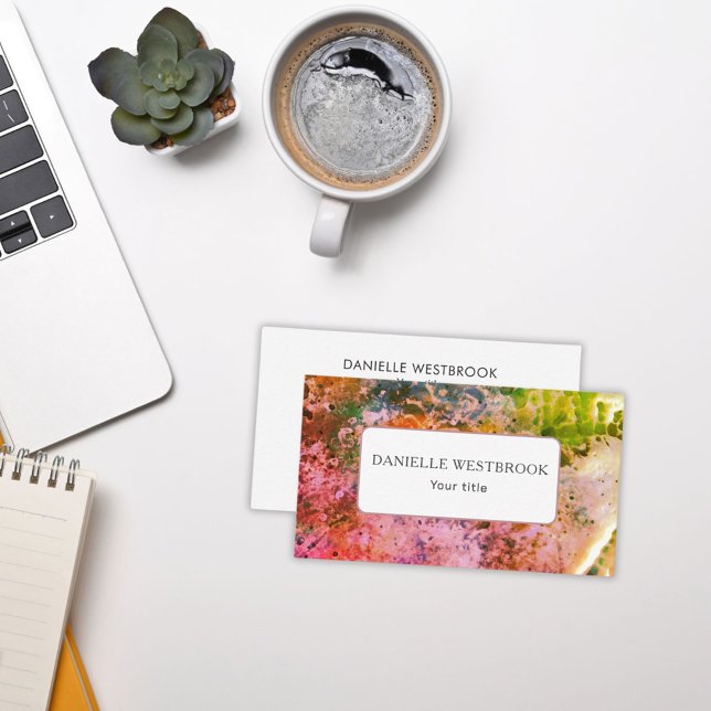 Colourful Beach Stone Red Pink Green Business Card (Creator Uploaded)