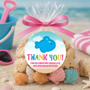 Colourful Beach Theme (Fish Toys) Classic Round Sticker