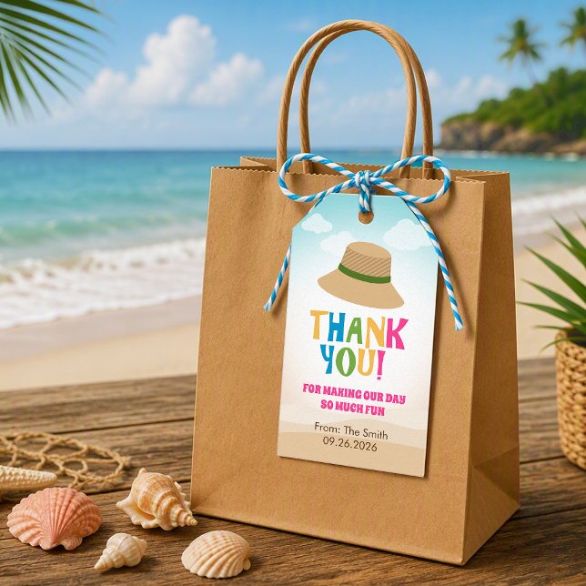 Colourful Beach Theme (Hat) Gift Tag (Creator Uploaded)