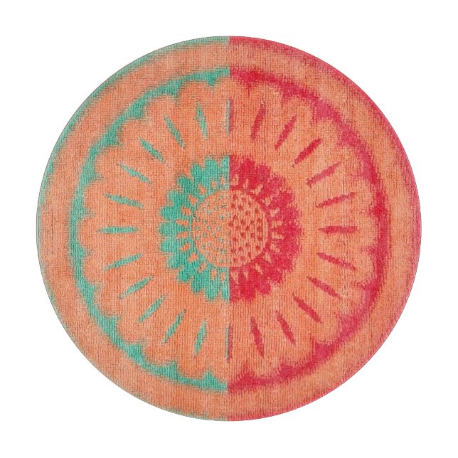 Colourful Beach Towel Flower Design Cutting Board (Front)