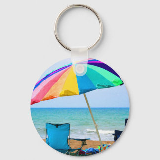 Colourful beach umbrella and chairs in Florida Key Ring