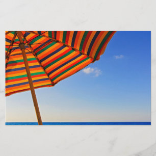 Colourful Beach Umbrella on a Sunny Day Photograph Stationery