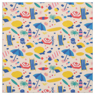 Colourful Beach Vacation Fabric