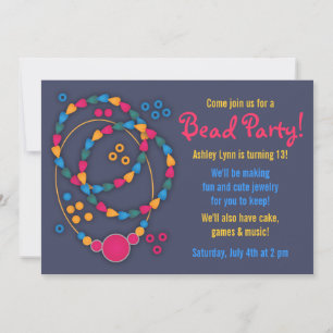 Colourful Bead Jewellery Party Invitations