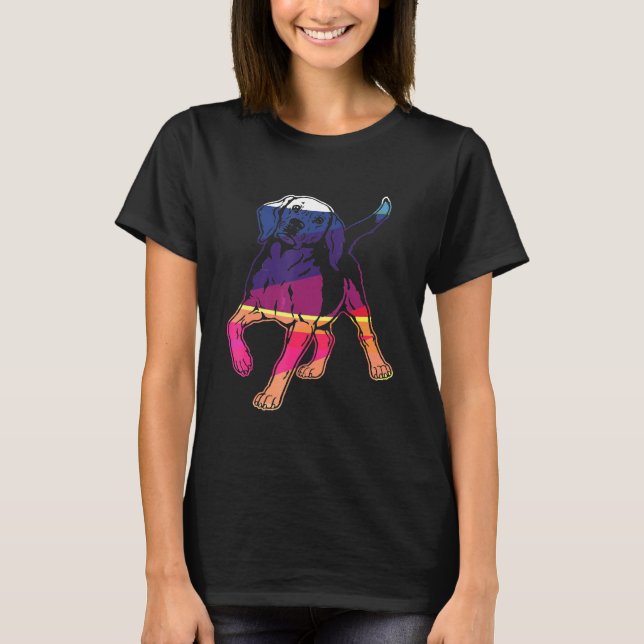 Colourful Beagle Dog Tee Funny Beagle Lovers Gift (Front)