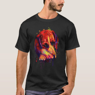 Colourful Beagle Hand Drawn Dog Puppy Painting T-Shirt